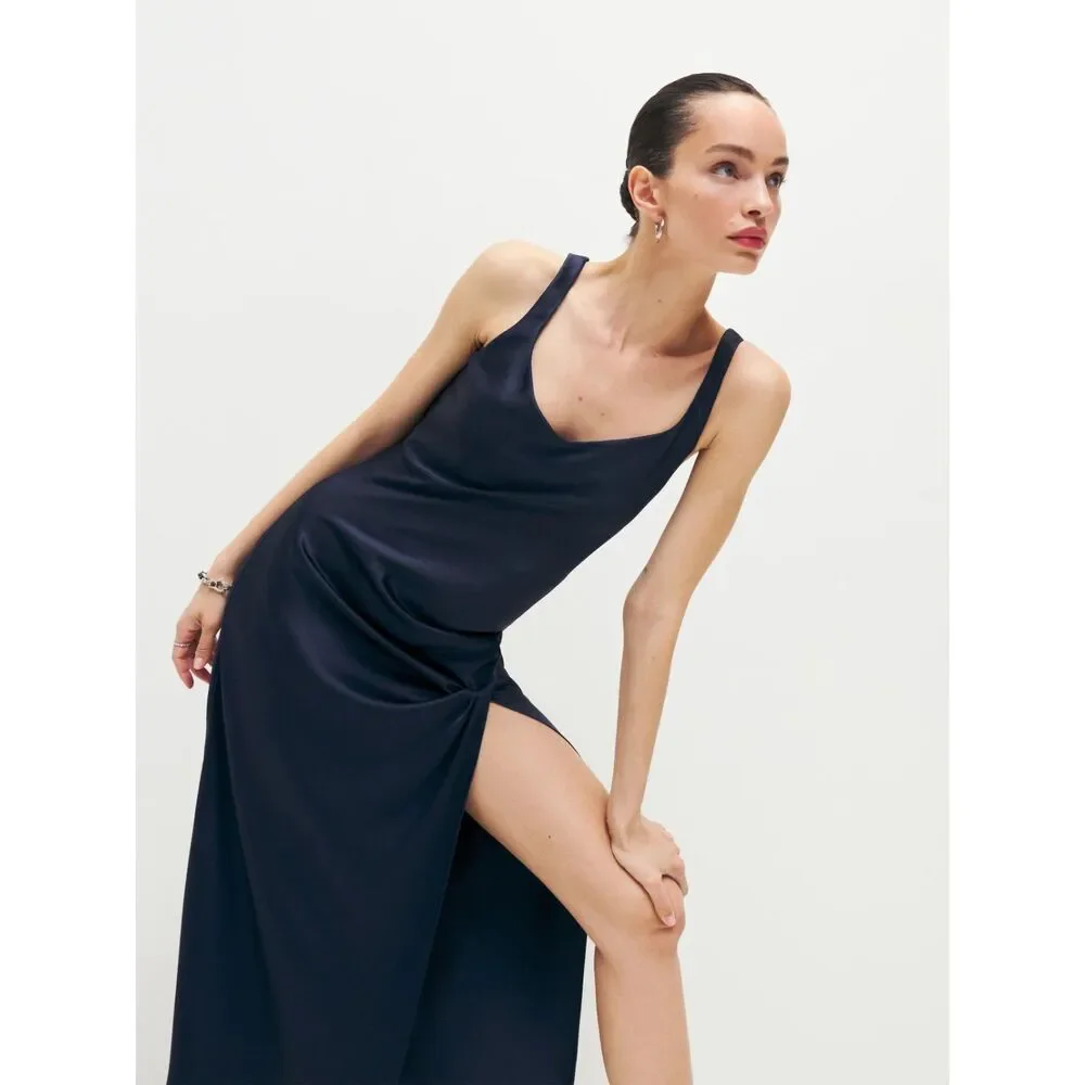 NWT Reformation Bevin Satin Dress - Picture 7 of 15